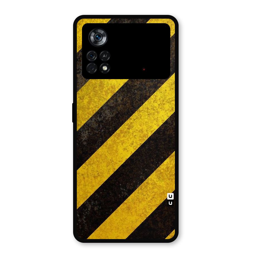 Shaded Yellow Stripes Metal Back Case for Poco X4 Pro 5G