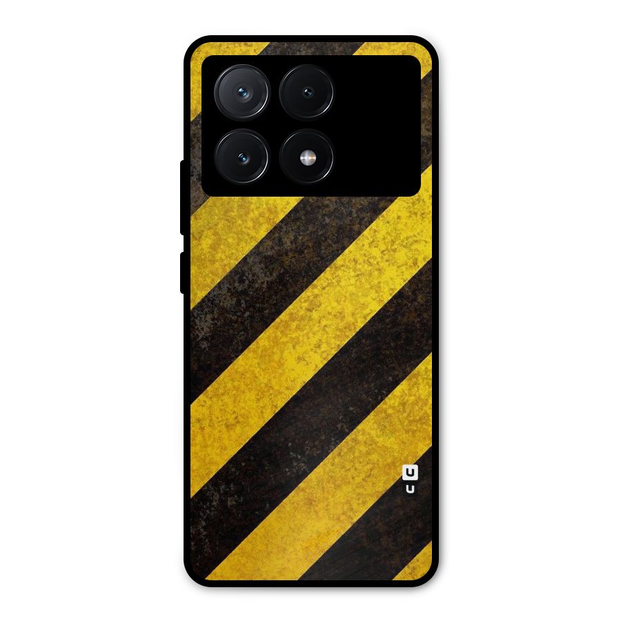 Shaded Yellow Stripes Metal Back Case for Poco X6 Pro