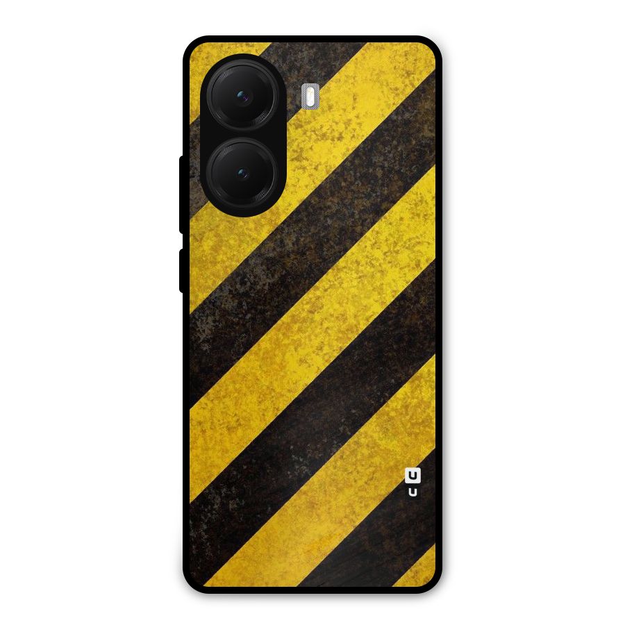 Shaded Yellow Stripes Metal Back Case for Poco X7 Pro