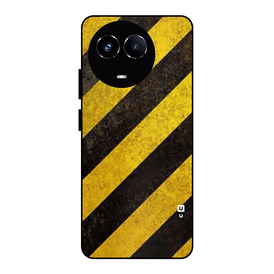 Shaded Yellow Stripes Metal Back Case for Realme 11 5G