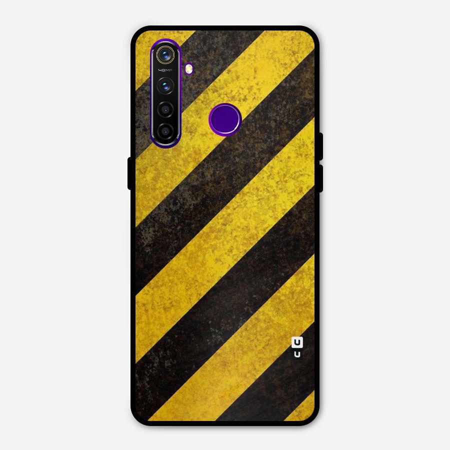 Shaded Yellow Stripes Metal Back Case for Realme 5 Pro
