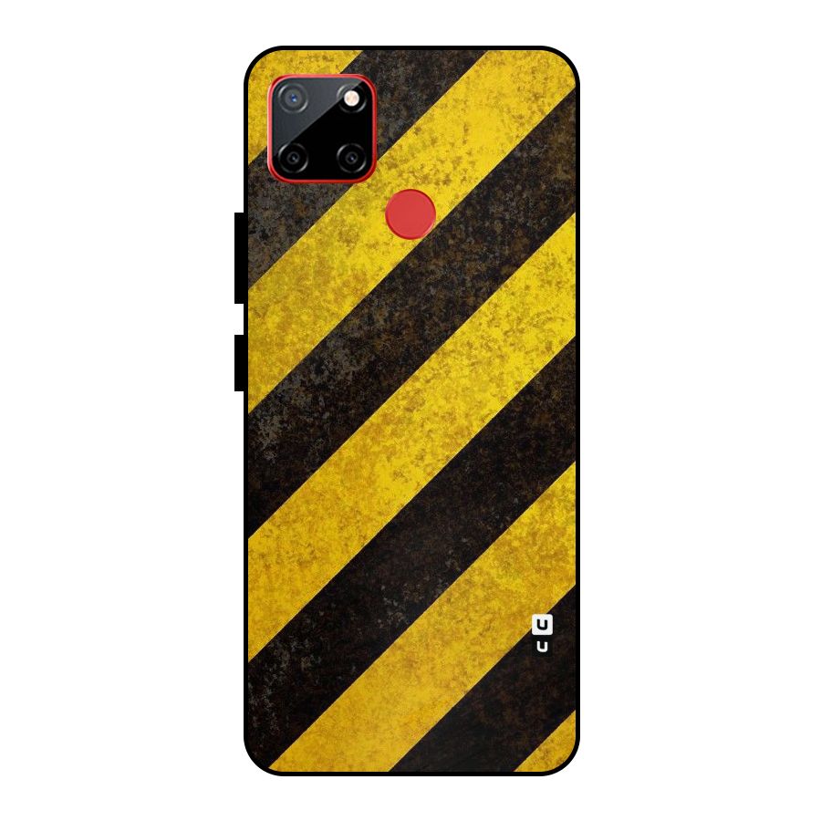 Shaded Yellow Stripes Metal Back Case for Realme C12