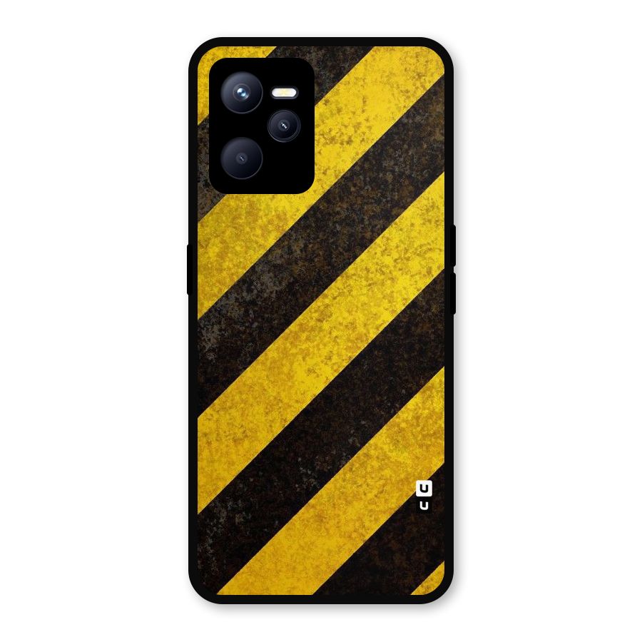 Shaded Yellow Stripes Metal Back Case for Realme C35