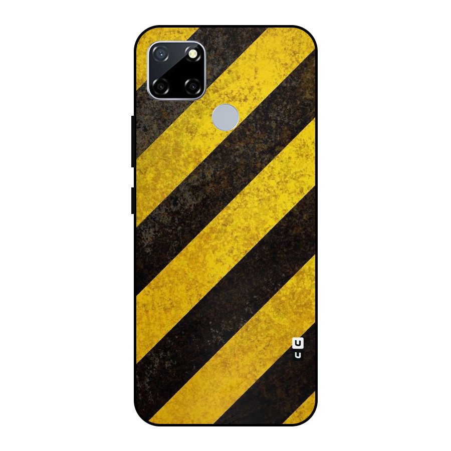 Shaded Yellow Stripes Metal Back Case for Realme Narzo 20