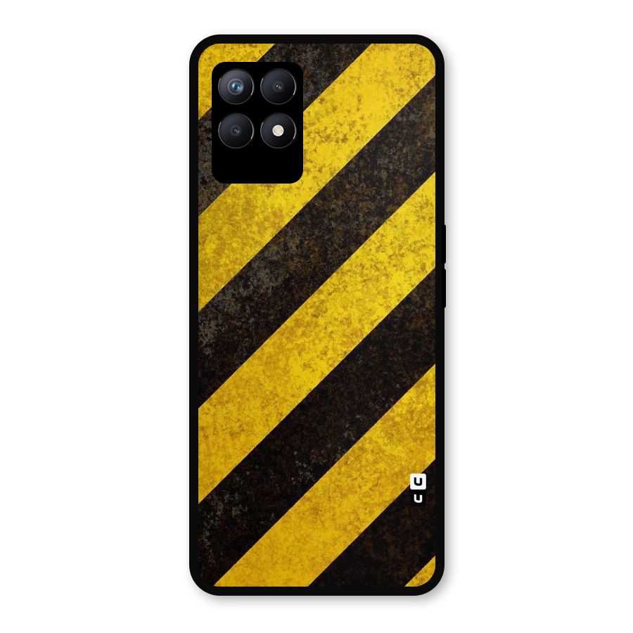 Shaded Yellow Stripes Metal Back Case for Realme Narzo 50