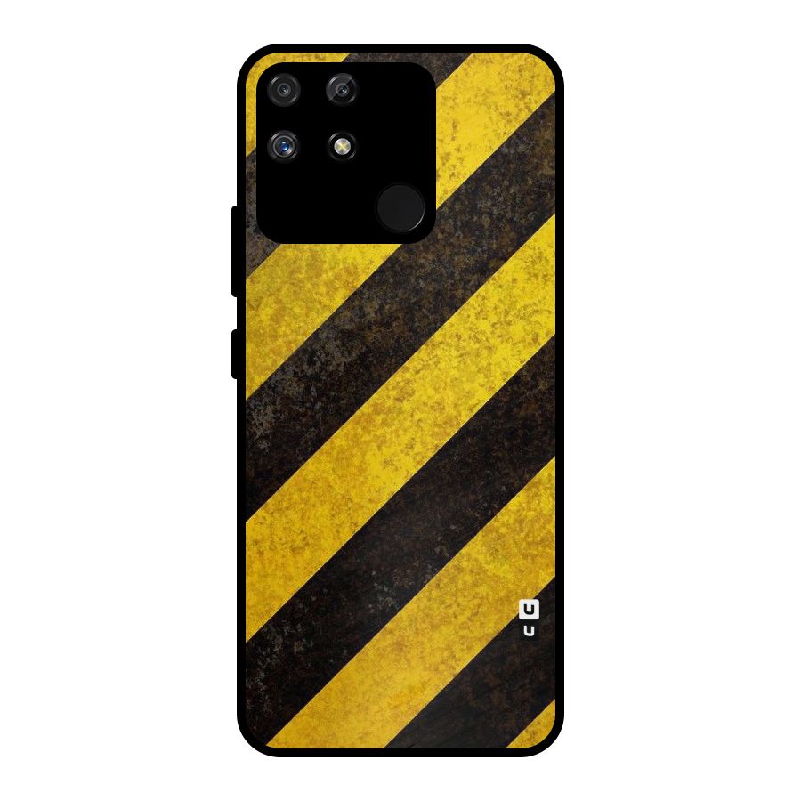 Shaded Yellow Stripes Metal Back Case for Realme Narzo 50A