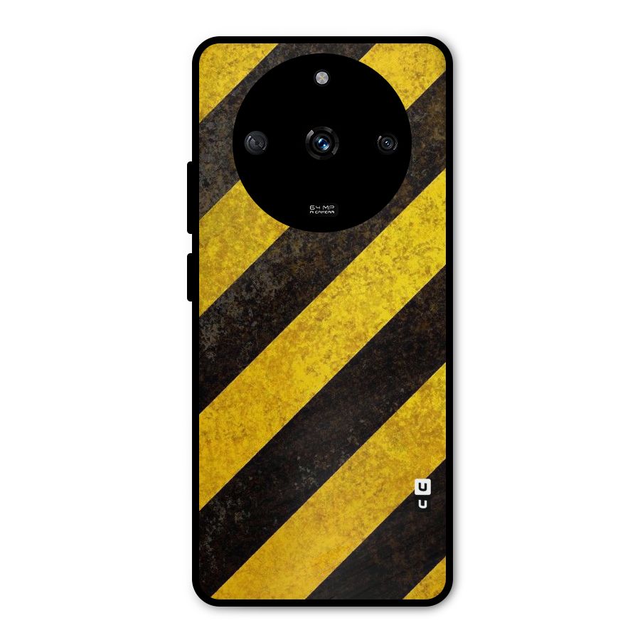 Shaded Yellow Stripes Metal Back Case for Realme Narzo 60 5G