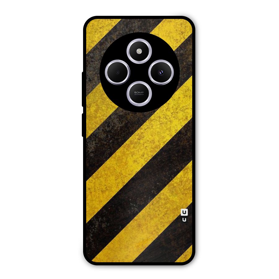 Shaded Yellow Stripes Metal Back Case for Redmi 14C
