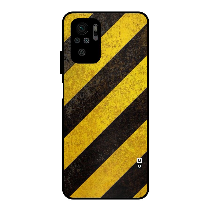Shaded Yellow Stripes Metal Back Case for Redmi Note 10S