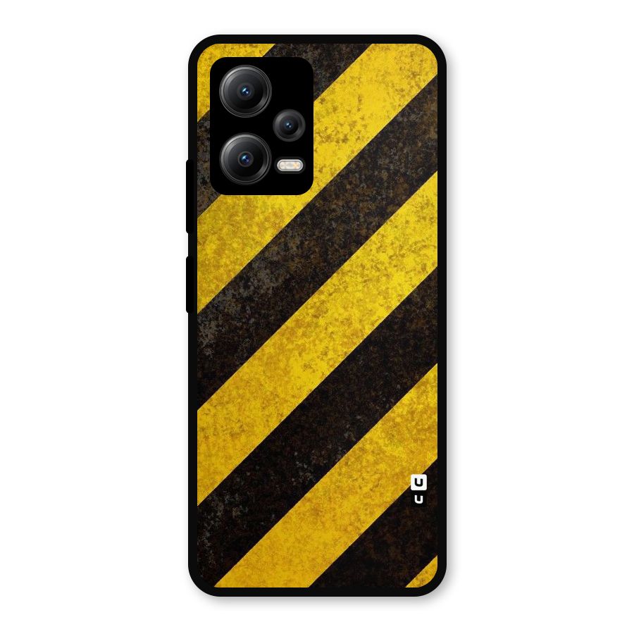Shaded Yellow Stripes Metal Back Case for Redmi Note 12 5G