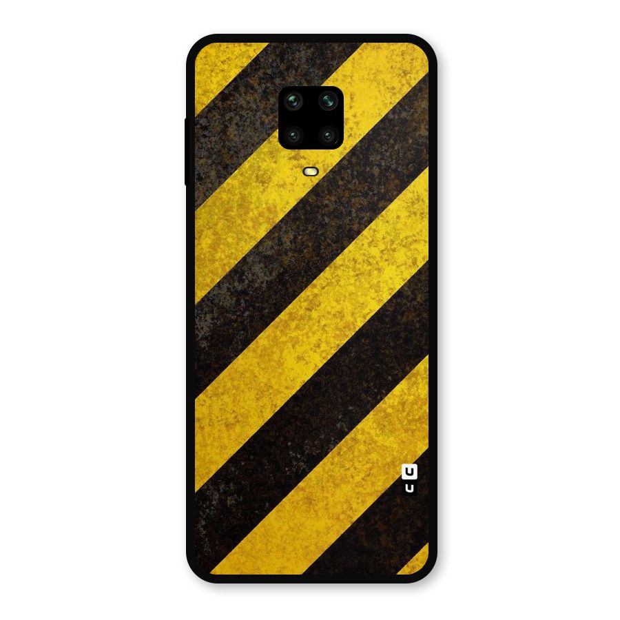 Shaded Yellow Stripes Metal Back Case for Redmi Note 9 Pro