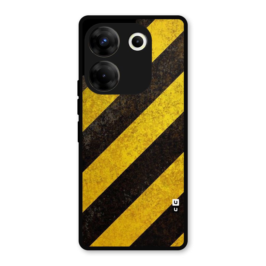 Shaded Yellow Stripes Metal Back Case for Tecno Camon 20