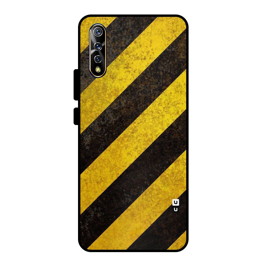 Shaded Yellow Stripes Metal Back Case for Vivo S1