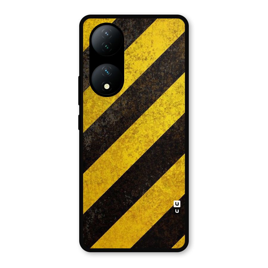 Shaded Yellow Stripes Metal Back Case for Vivo T2