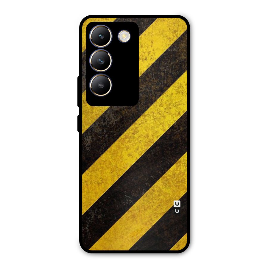 Shaded Yellow Stripes Metal Back Case for Vivo T3 5G