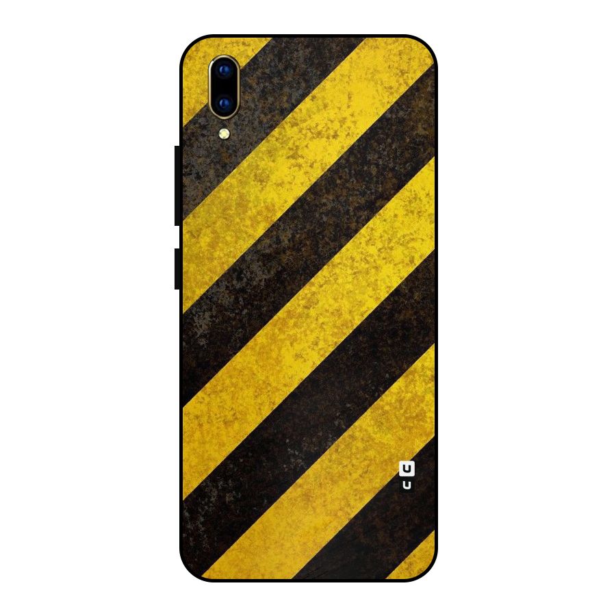 Shaded Yellow Stripes Metal Back Case for Vivo V11 Pro