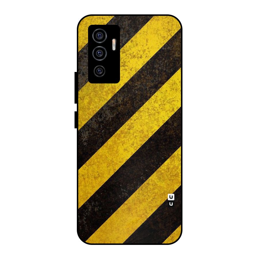 Shaded Yellow Stripes Metal Back Case for Vivo V23e
