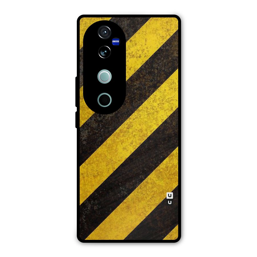 Shaded Yellow Stripes Metal Back Case for Vivo V40