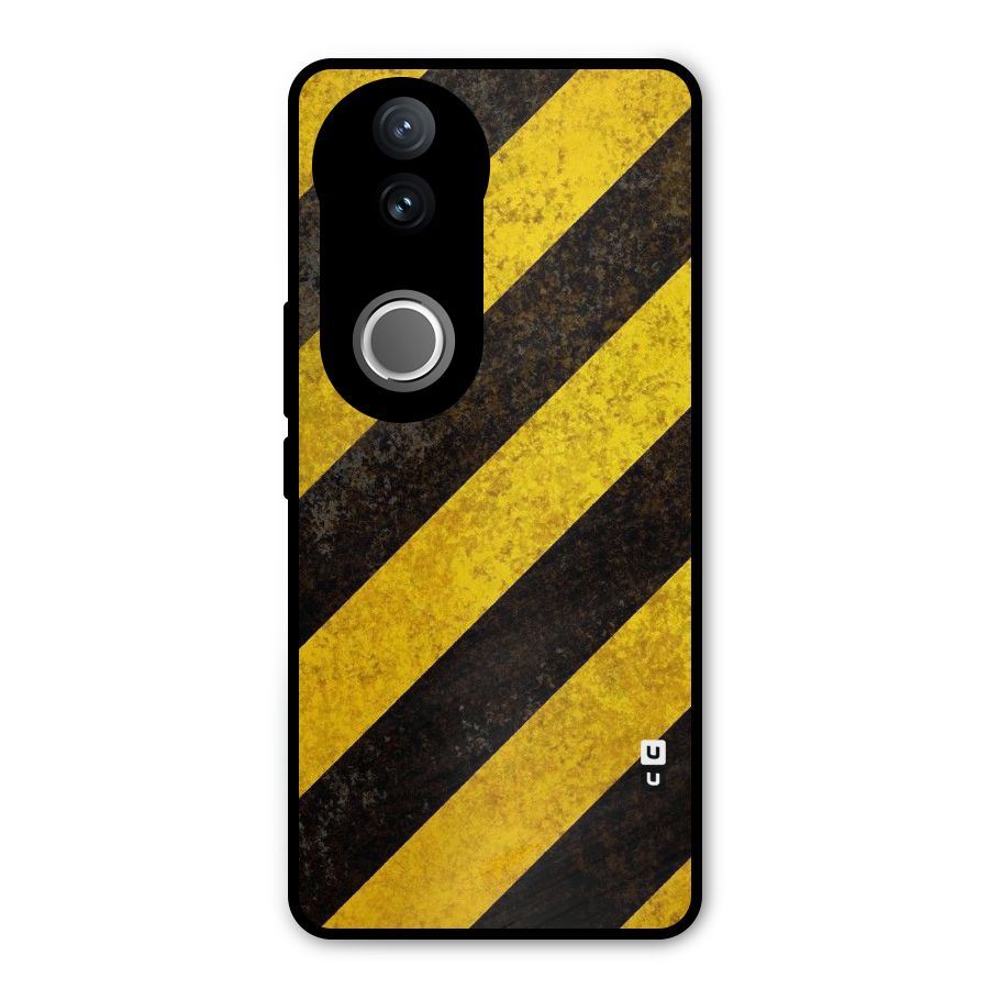 Shaded Yellow Stripes Metal Back Case for Vivo V50
