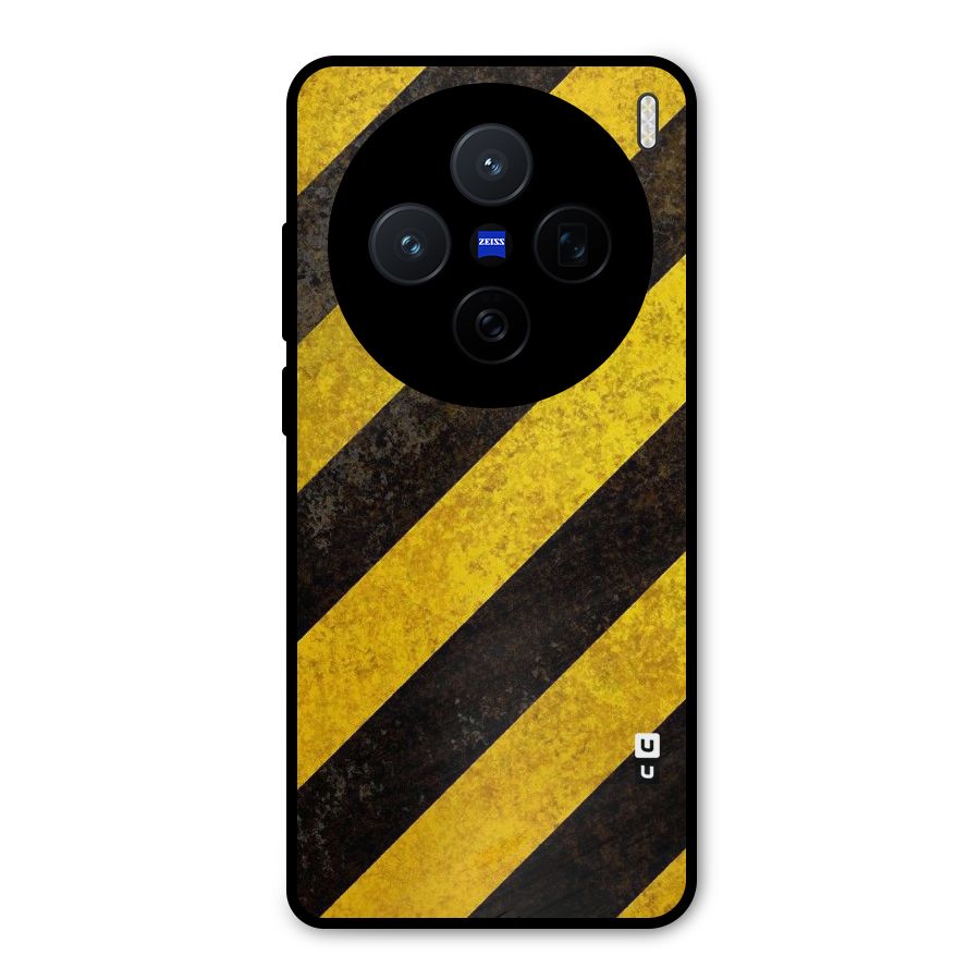 Shaded Yellow Stripes Metal Back Case for Vivo X200