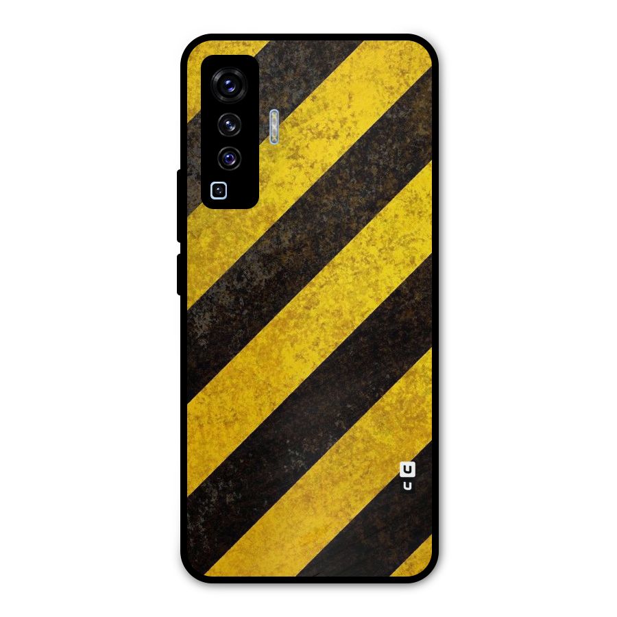 Shaded Yellow Stripes Metal Back Case for Vivo X50
