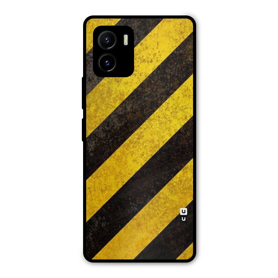 Shaded Yellow Stripes Metal Back Case for Vivo Y15s