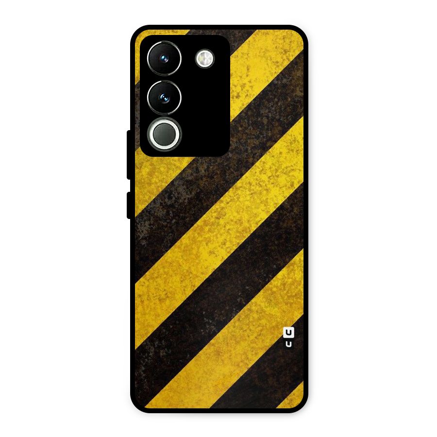 Shaded Yellow Stripes Metal Back Case for Vivo Y200