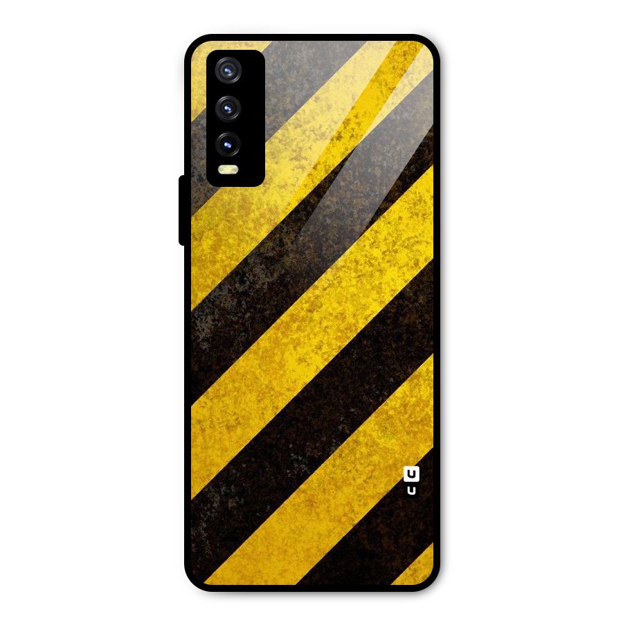 Shaded Yellow Stripes Metal Back Case for Vivo Y20g