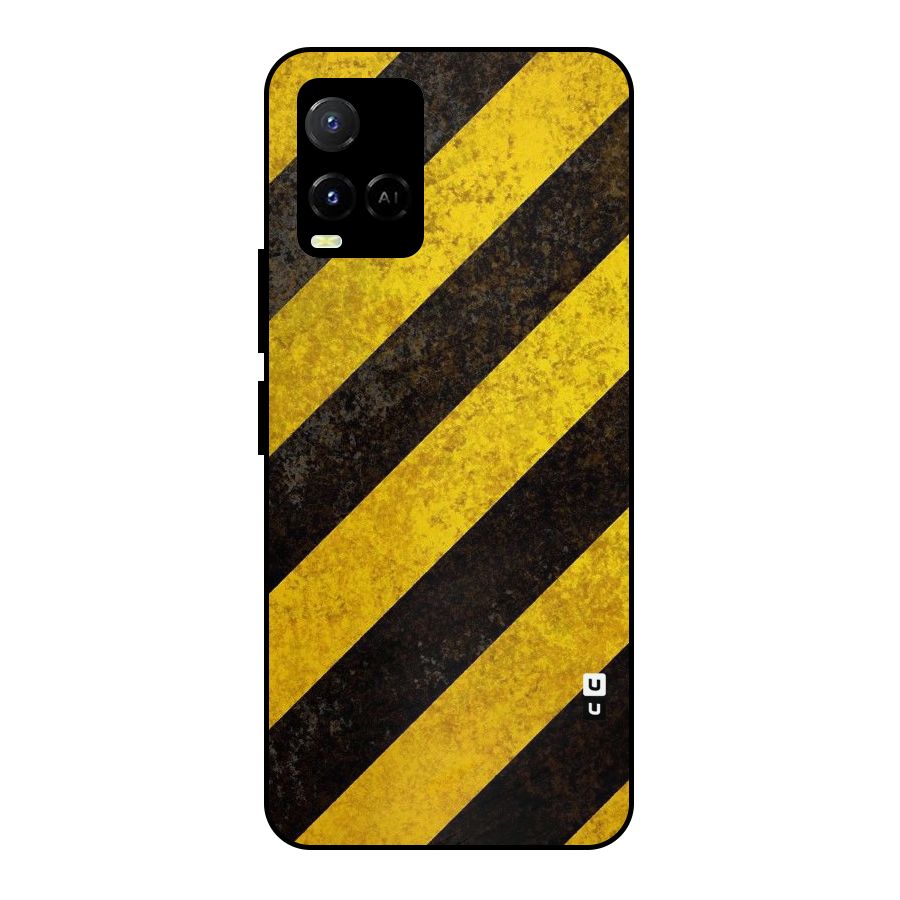 Shaded Yellow Stripes Metal Back Case for Vivo Y21T
