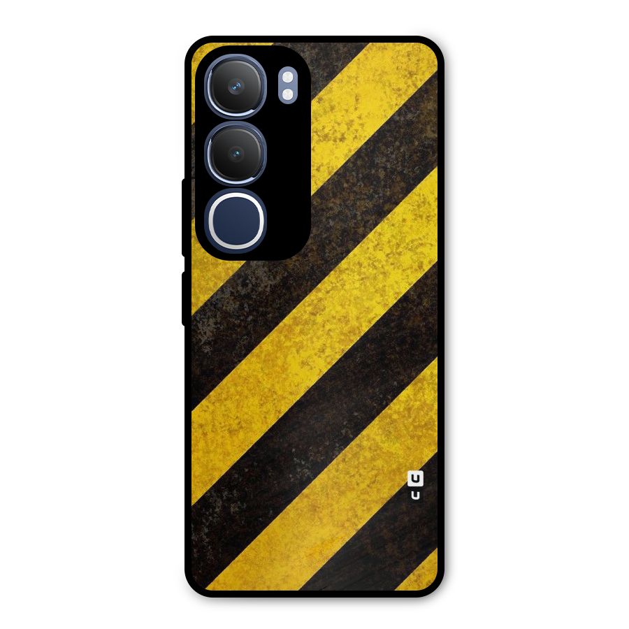 Shaded Yellow Stripes Metal Back Case for Vivo Y29