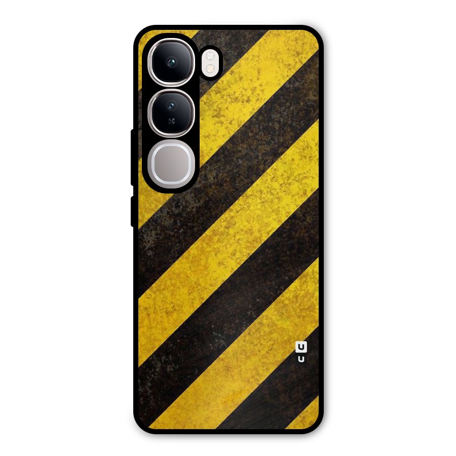 Shaded Yellow Stripes Metal Back Case for Vivo Y300