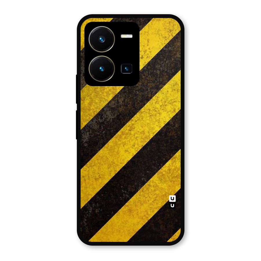 Shaded Yellow Stripes Metal Back Case for Vivo Y35