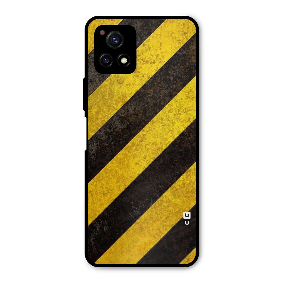 Shaded Yellow Stripes Metal Back Case for Vivo Y72 5G