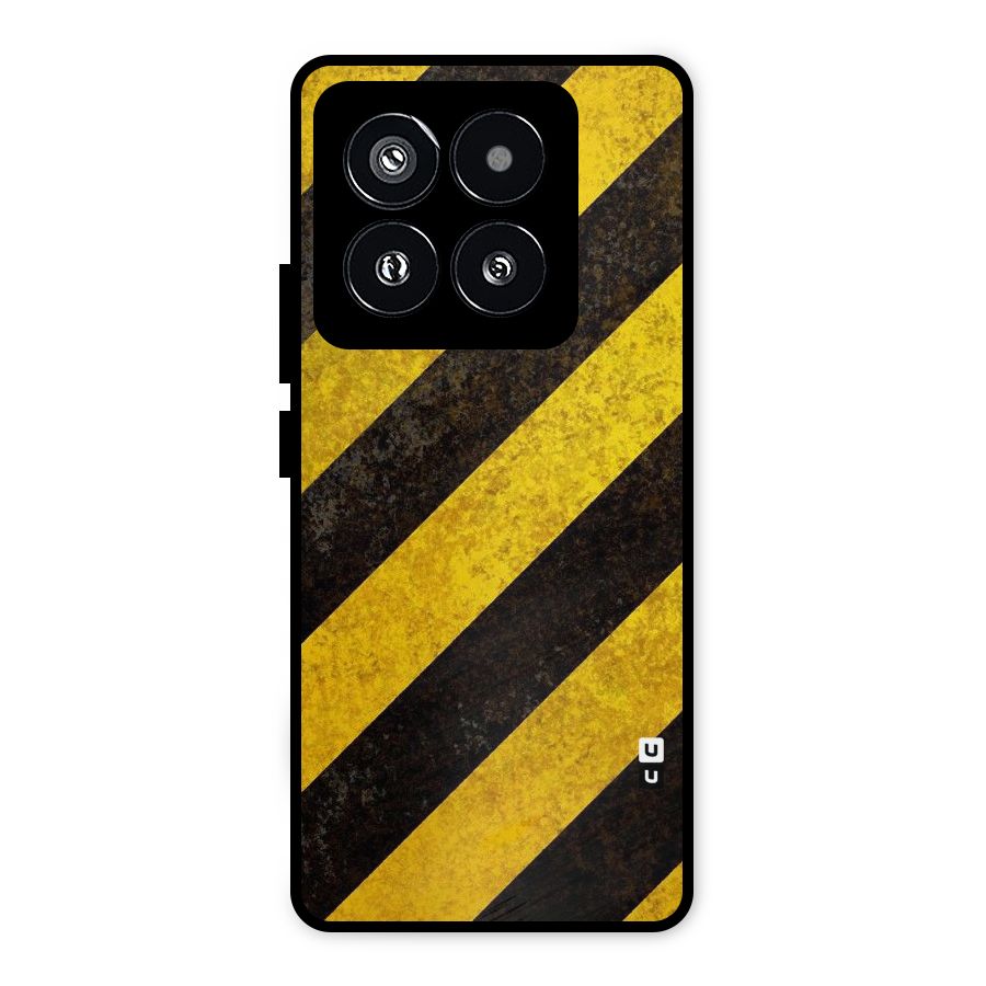 Shaded Yellow Stripes Metal Back Case for Xiaomi 14 Pro