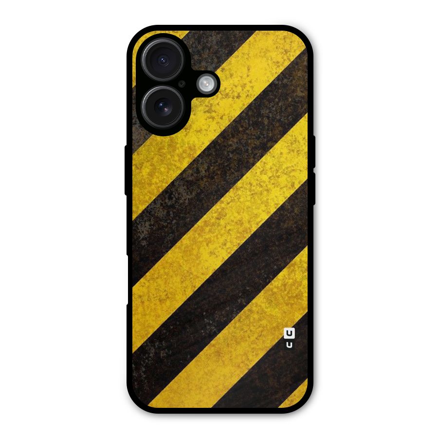 Shaded Yellow Stripes Metal Back Case for iPhone 16