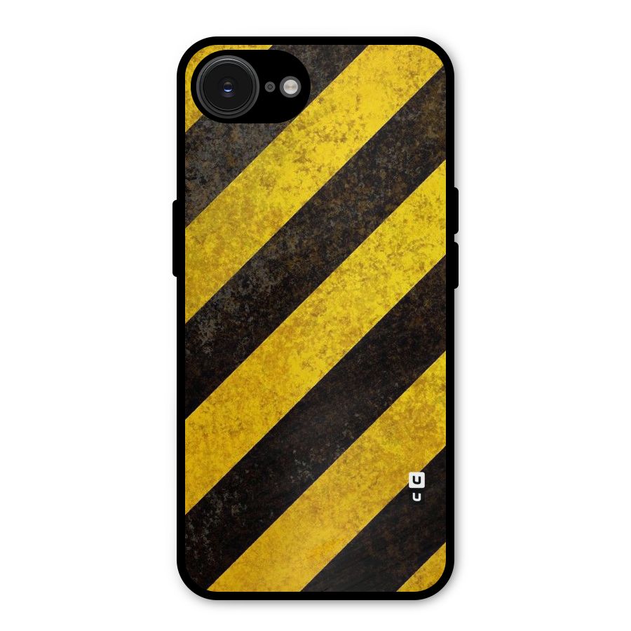 Shaded Yellow Stripes Metal Back Case for iPhone 16e