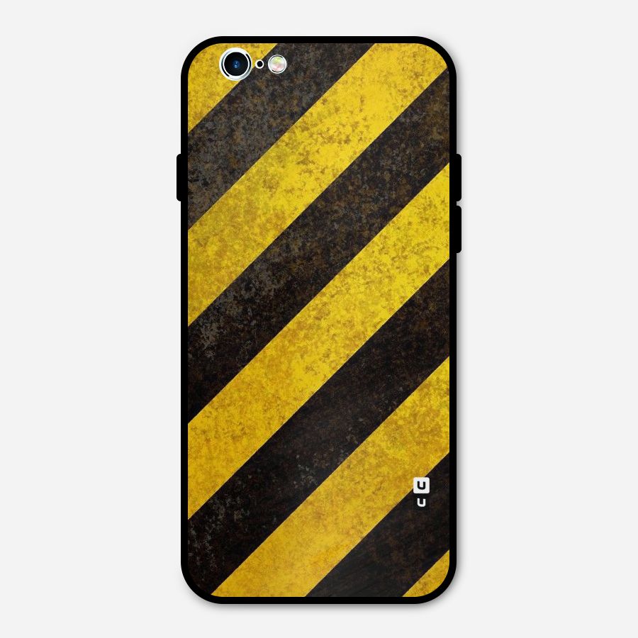 Shaded Yellow Stripes Metal Back Case for iPhone 6 6s