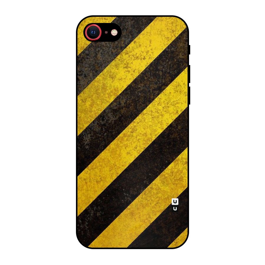 Shaded Yellow Stripes Metal Back Case for iPhone 7