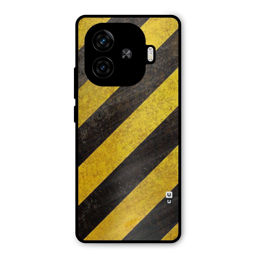 Shaded Yellow Stripes Metal Back Case for iQOO Z9 Turbo