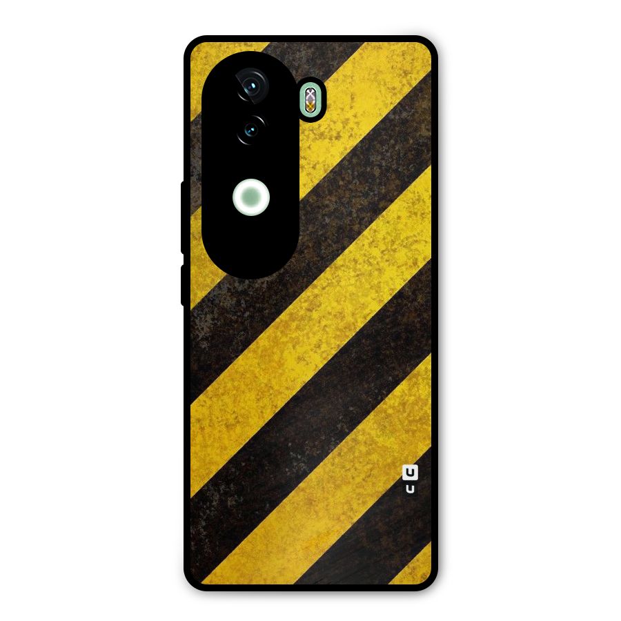 Shaded Yellow Stripes Metal Back Case for iQOO Z9s