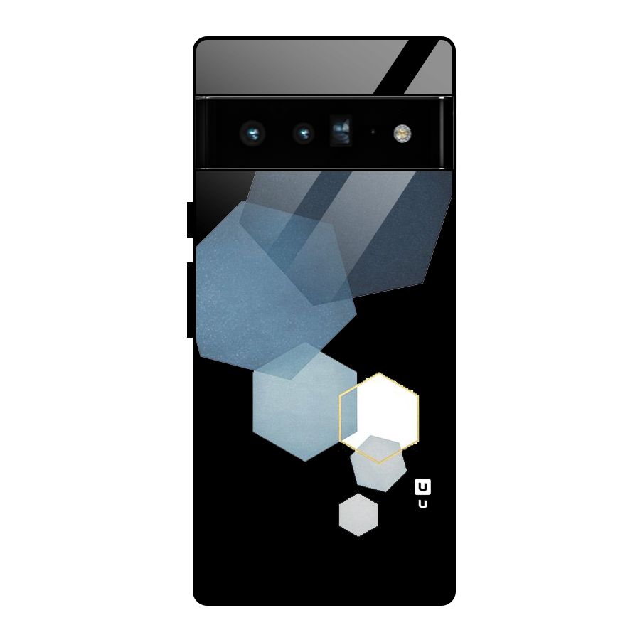 Shades Of Blue Shapes Glass Back Case for Google Pixel 6 Pro