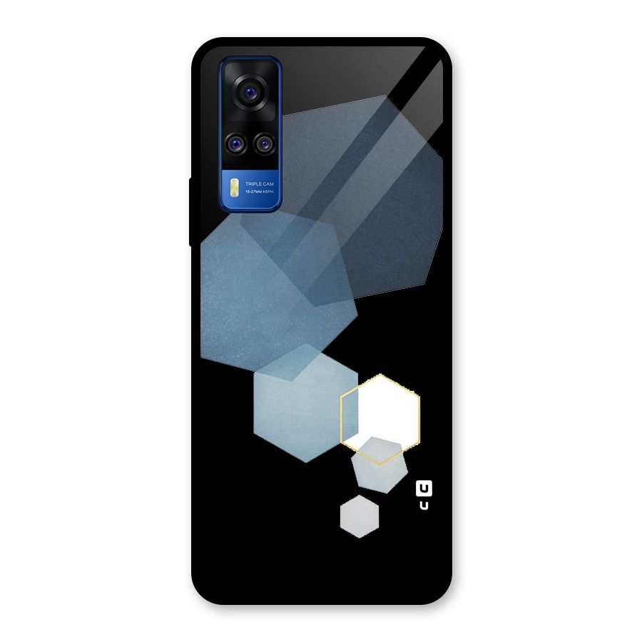 Shades Of Blue Shapes Glass Back Case for Vivo Y31