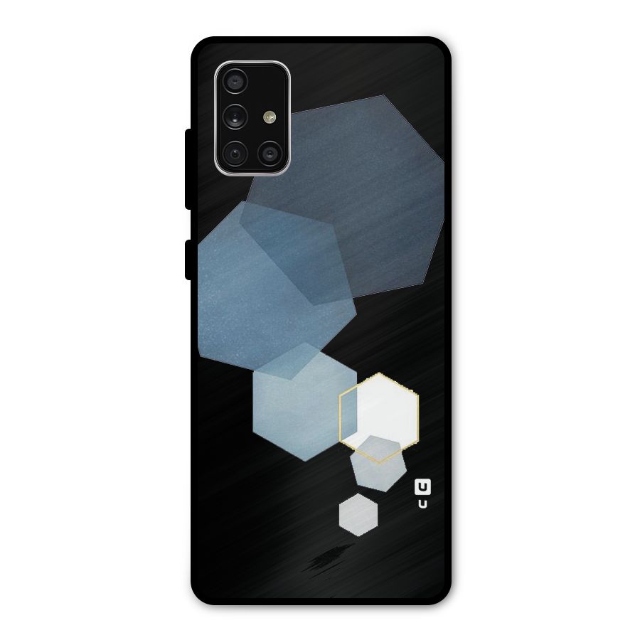 Shades Of Blue Shapes Metal Back Case for Galaxy A71