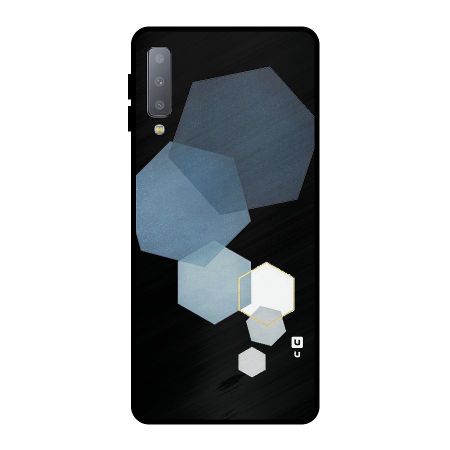 Shades Of Blue Shapes Metal Back Case for Galaxy A7 (2018)