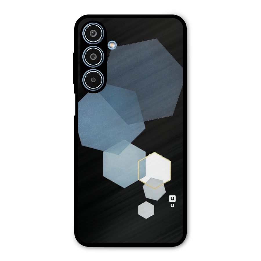 Shades Of Blue Shapes Metal Back Case for Galaxy M35