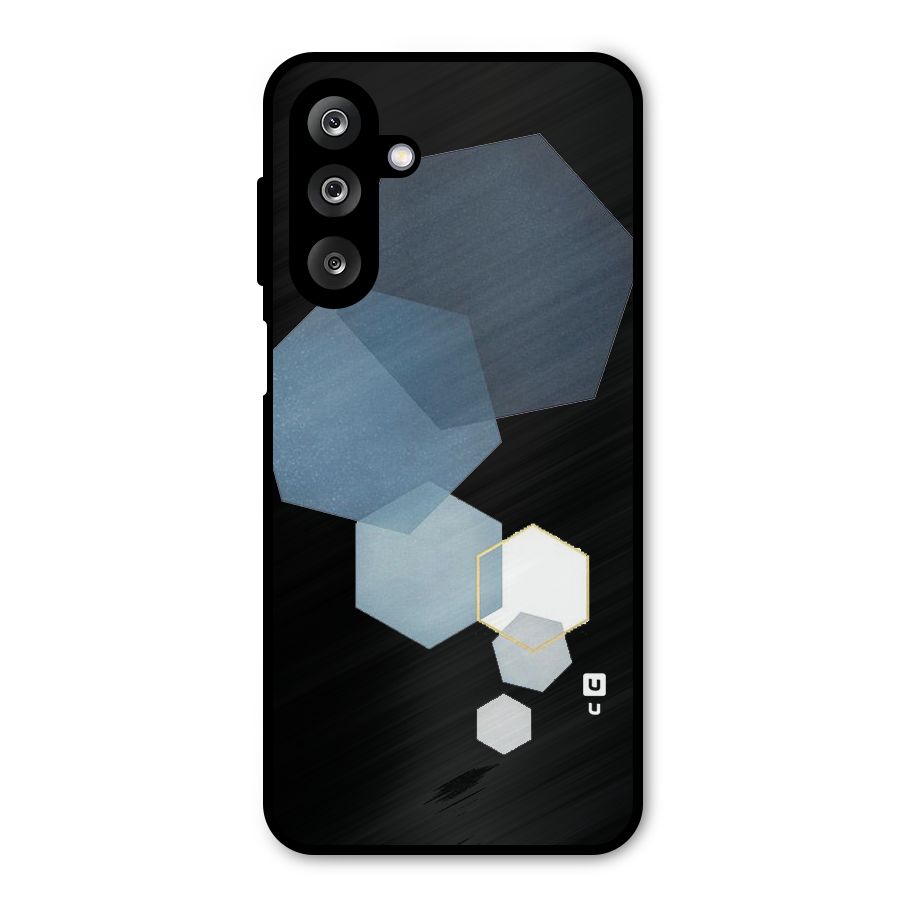 Shades Of Blue Shapes Metal Back Case for Galaxy M36