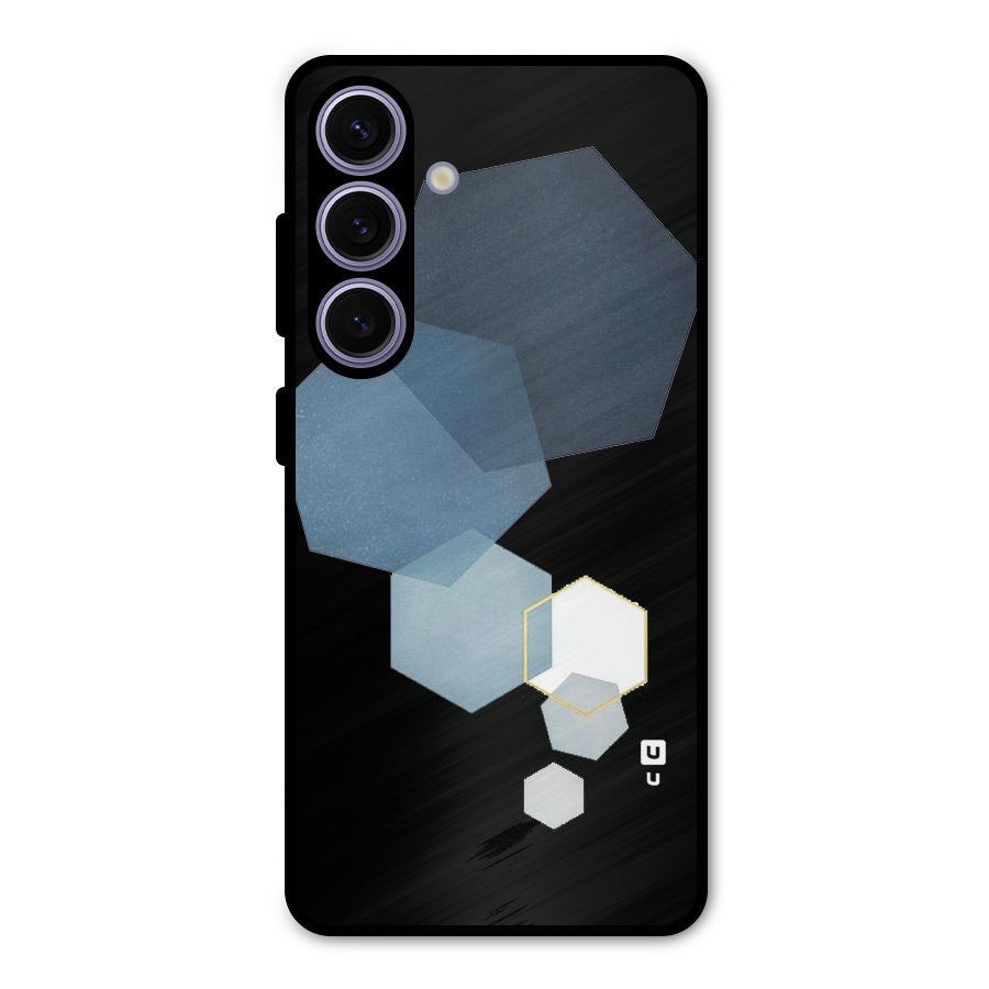 Shades Of Blue Shapes Metal Back Case for Galaxy S24