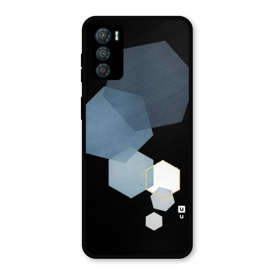 Shades Of Blue Shapes Metal Back Case for Moto G42