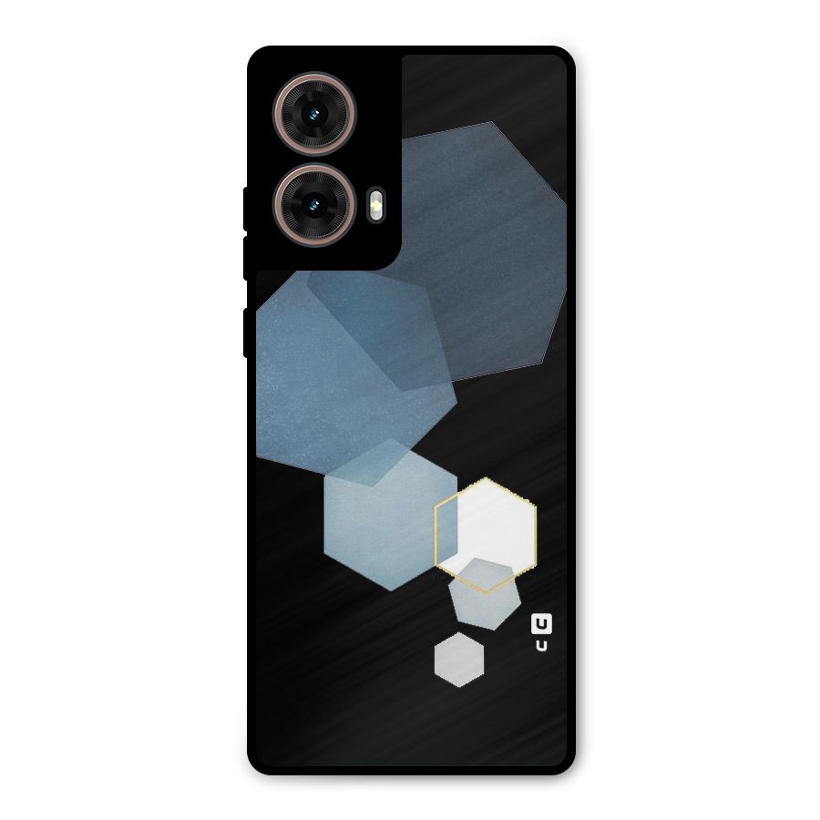 Shades Of Blue Shapes Metal Back Case for Moto G85