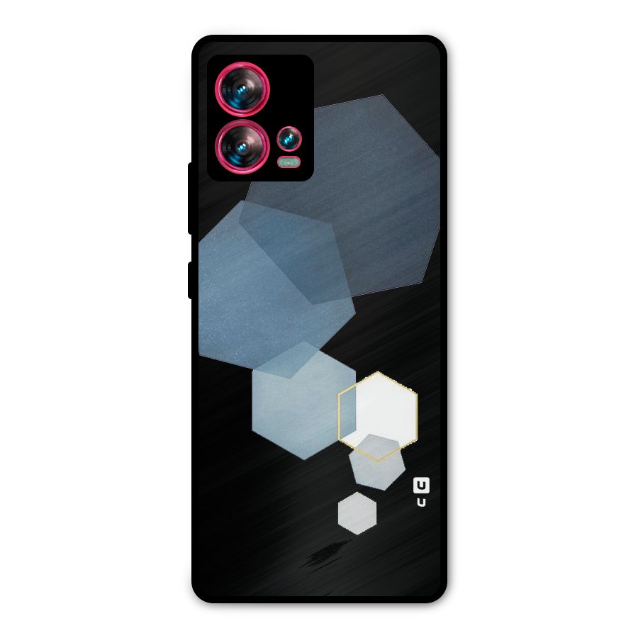 Shades Of Blue Shapes Metal Back Case for Motorola Edge 30 Fusion